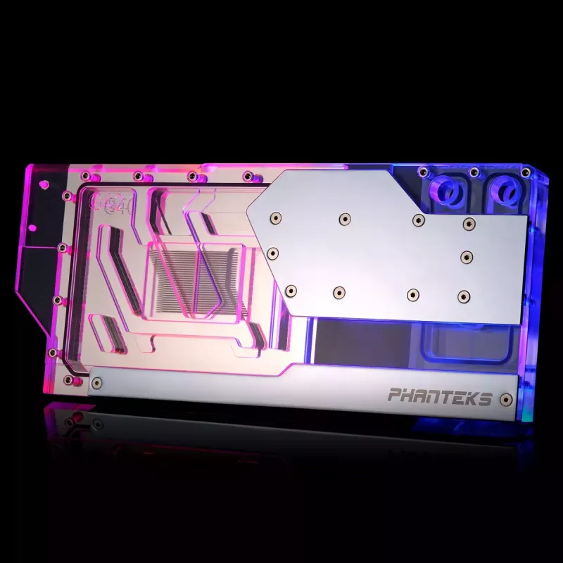 Water block + Backplate Phanteks Glacier G40 Akrüül Vask Hall Läbipaistev