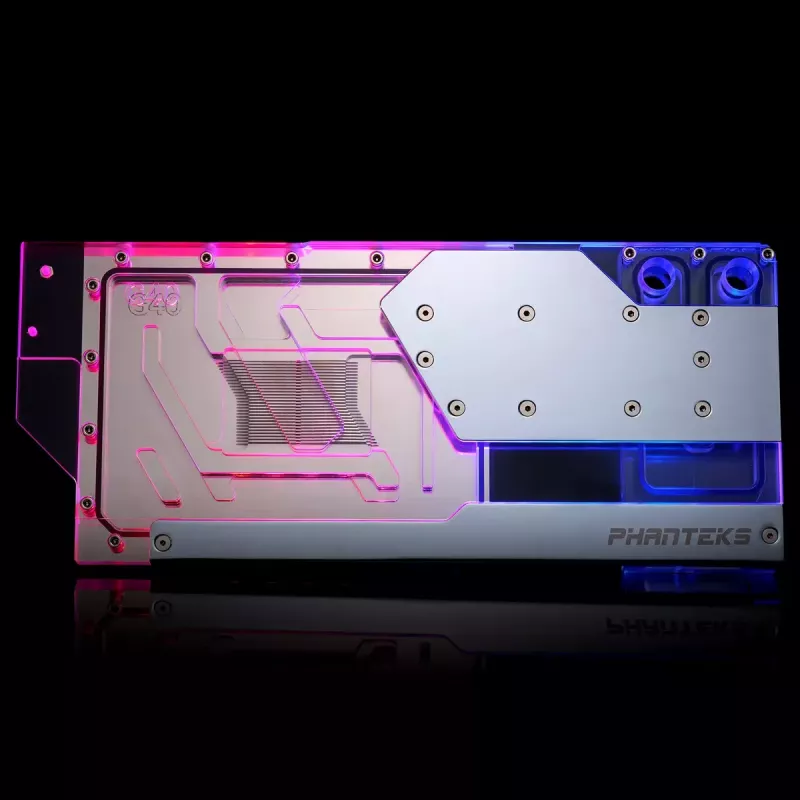 Water block + Backplate Phanteks Glacier G40 Akrüül Vask Hall Läbipaistev