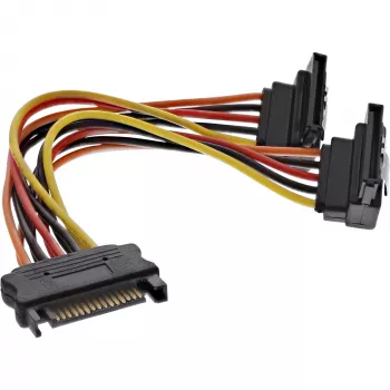 InLine SATA toite Y-kaabel SATA emane / 2x SATA isane, riividega 0,15 m