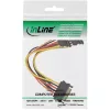 InLine SATA toite Y-kaabel SATA emane / 2x SATA isane, riividega 0,15 m