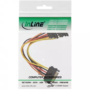 InLine SATA toite Y-kaabel SATA emane / 2x SATA isane, riividega 0,15 m