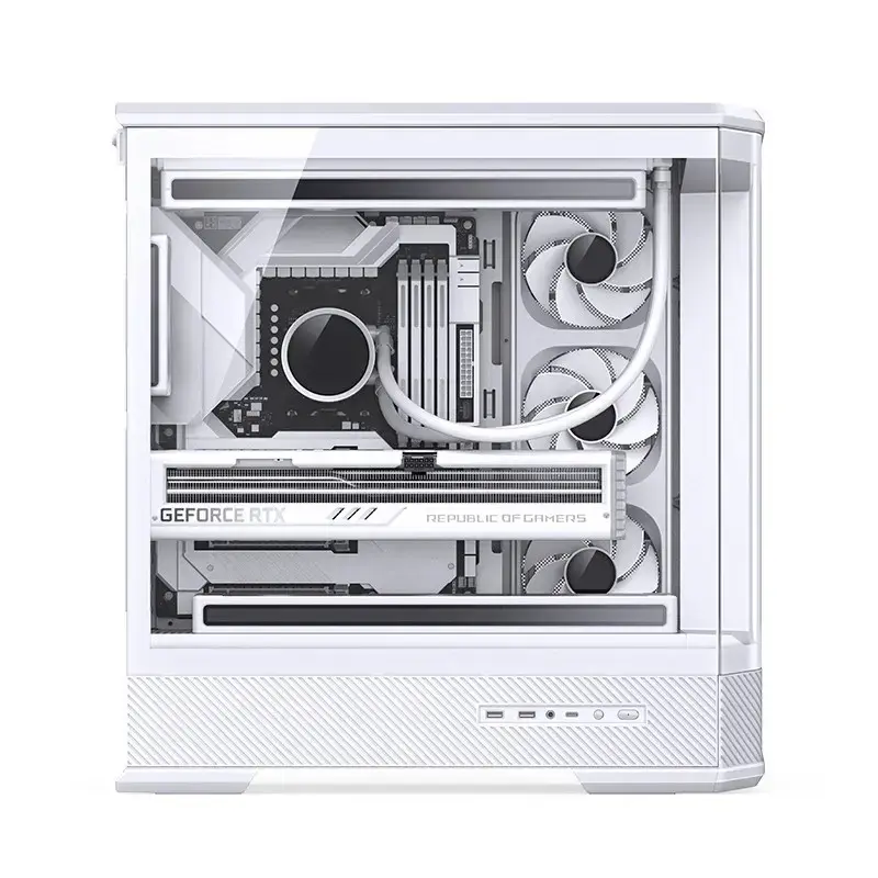 Arvutikorpus Jonsbo D400 Midi Tower ATX karastatud klaas - valge