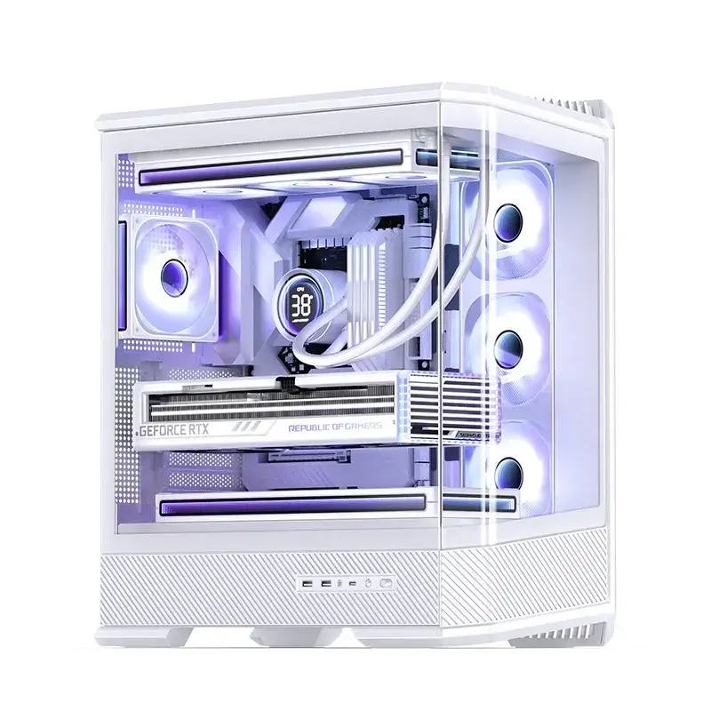 Arvutikorpus Jonsbo D400 Midi Tower ATX karastatud klaas - valge