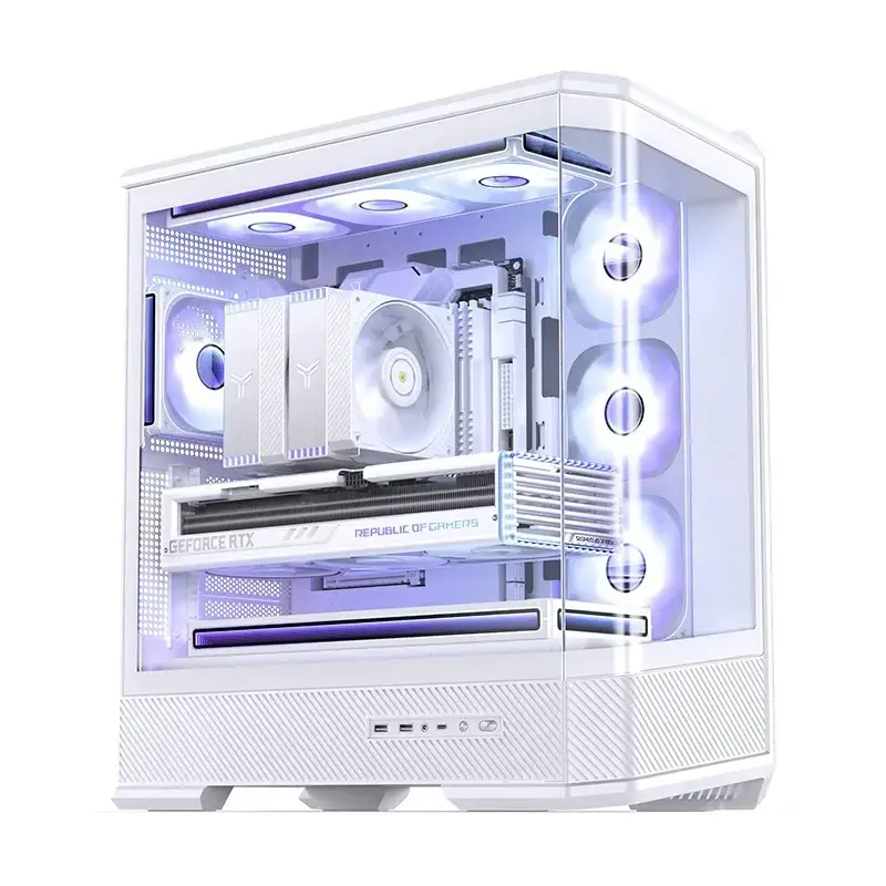 Arvutikorpus Jonsbo D400 Midi Tower ATX karastatud klaas - valge
