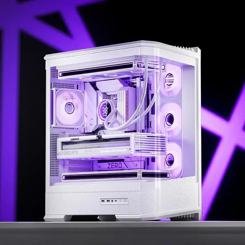 Arvutikorpus Jonsbo D400 Midi Tower ATX karastatud klaas - valge