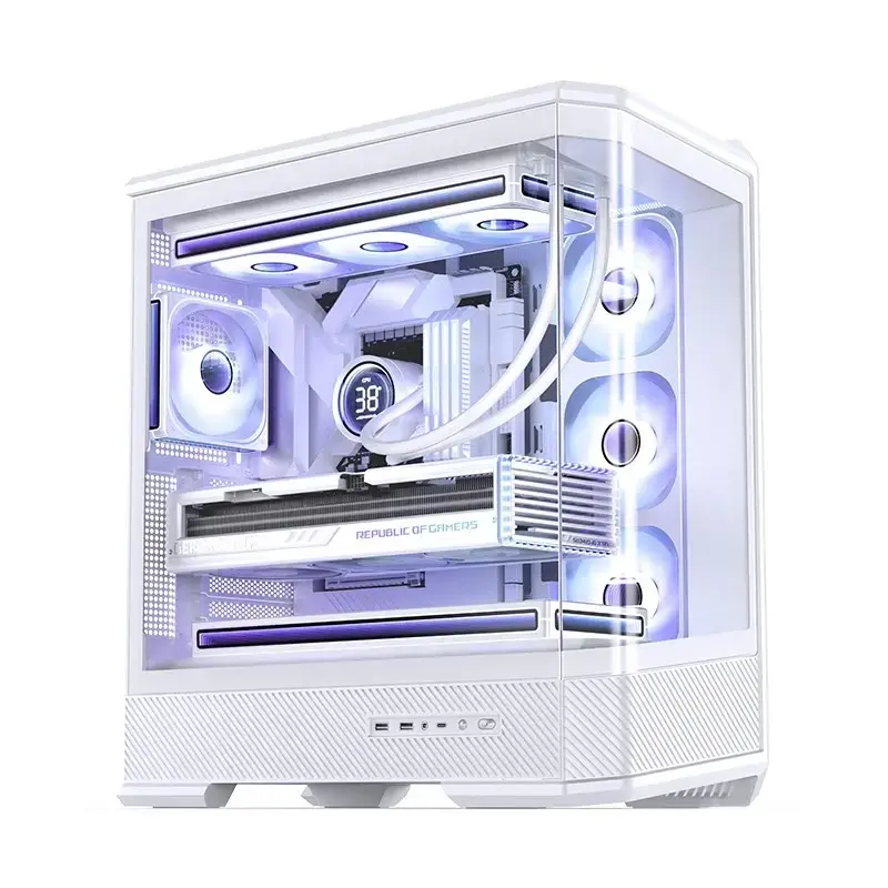 Arvutikorpus Jonsbo D400 Midi Tower ATX karastatud klaas - valge