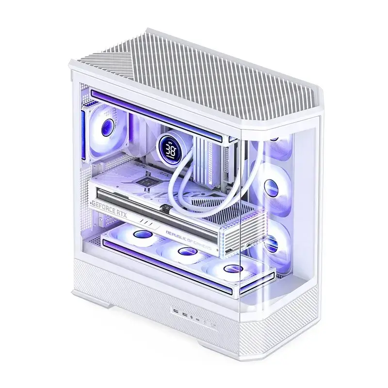 Arvutikorpus Jonsbo D400 Midi Tower ATX karastatud klaas - valge