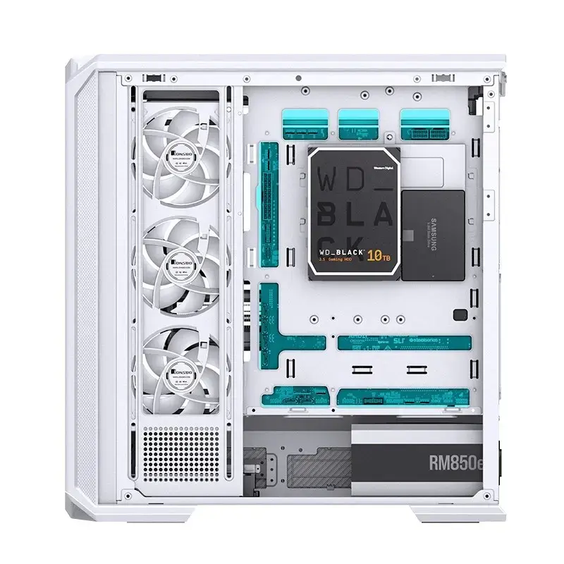 Arvutikorpus Jonsbo D400 Midi Tower ATX karastatud klaas - valge