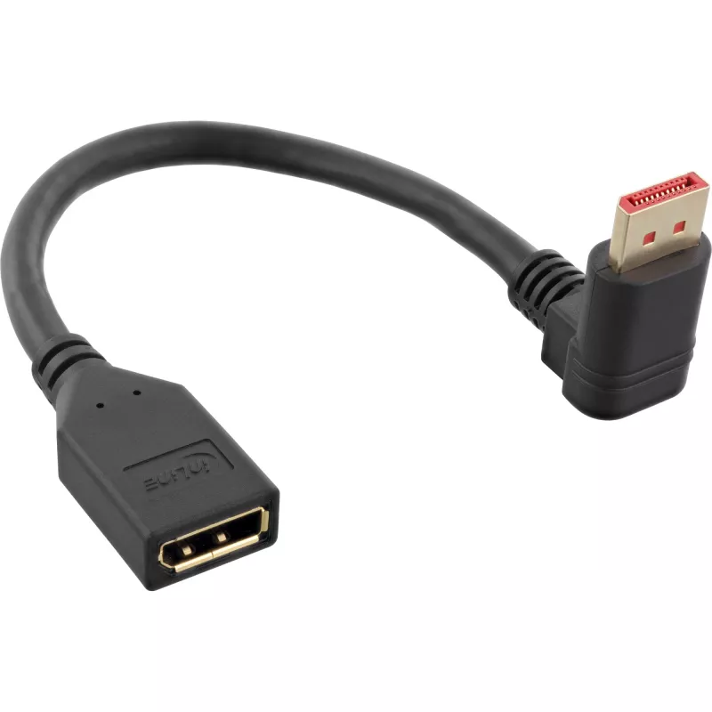 InLine DisplayPort 1.4 adapterkaabel I/E, 8K4K, allanurgas, must/kuldne