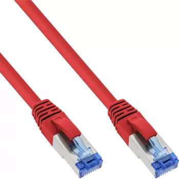InLine patch-kaabel S/FTP PiMF Cat.6A halogeenivaba 500MHz punane 0,5m