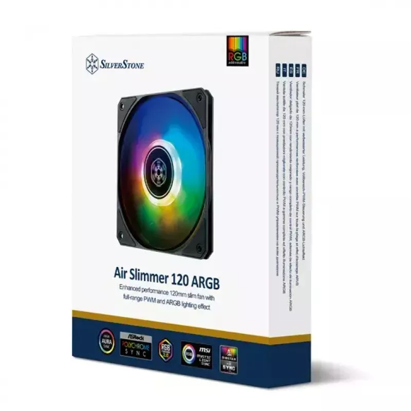 Õhkjahuti Silverstone Air Slimmer 120 12 cm must läbipaistev