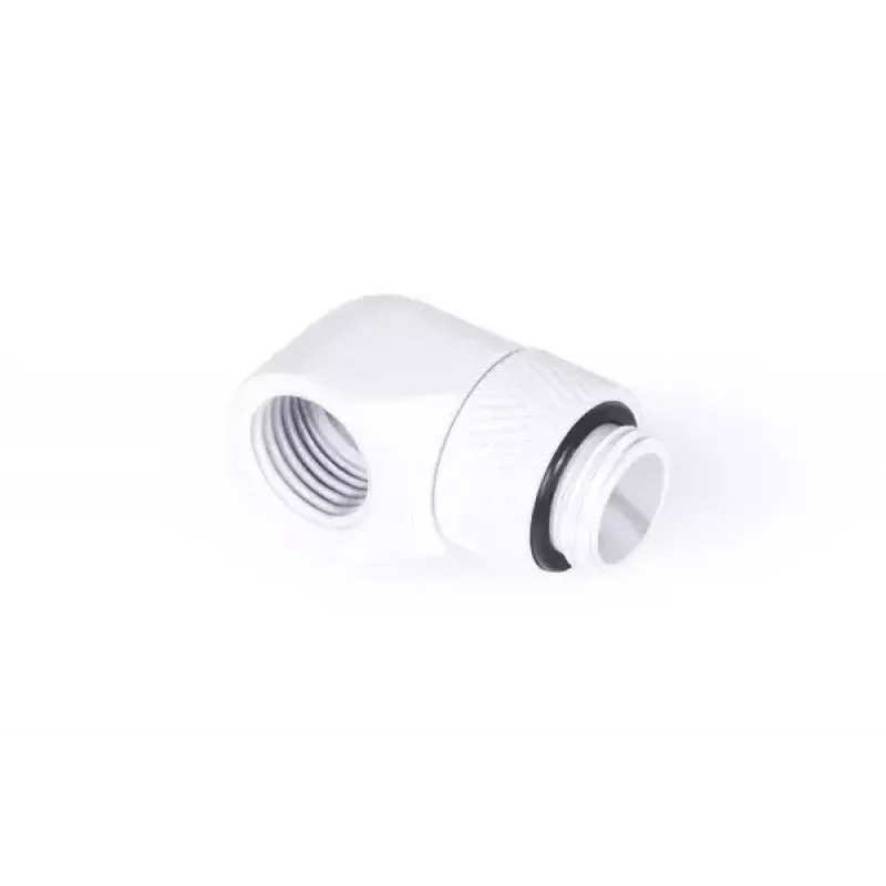 Kinnituskomplekt Alphacool Eiszapfen L-pistik pöörlev G1/4 väliskeere G1/4 sisekeermele valge
