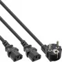 InLine Y-toitekaabel 1x CEE 7/7 nurga all / 2x 3-kontaktiline IEC C13 isane, 1,8 m