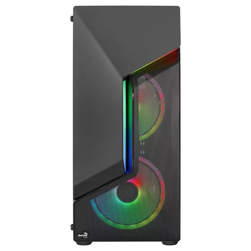 Aerocool SCAPEBKV3 Gaming ATX Case Front RGB LED Tempered Glass 3x ARGB Fans Must