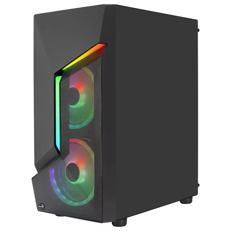 Aerocool SCAPEBKV3 Gaming ATX Case Front RGB LED Tempered Glass 3x ARGB Fans Must