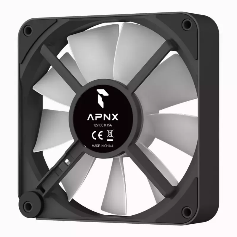 Ventilaator APNX FP2-120 PWM ARGB, maksimaalne õhuvool 83.87 cfm, must