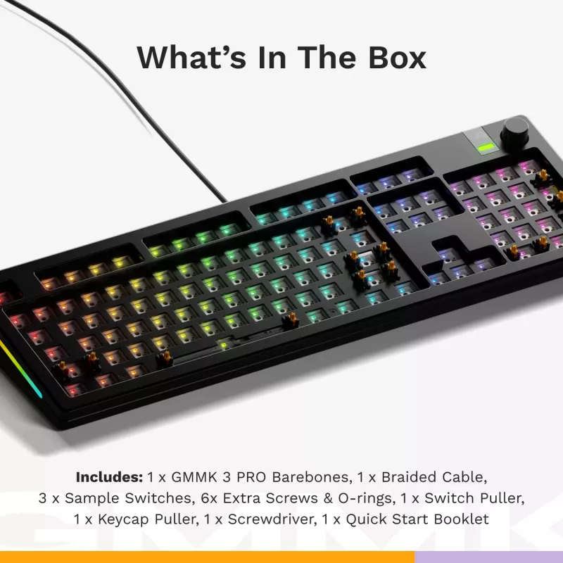 Glorious PC Gaming Race GMMK 3 PRO Barebones klaviatuur täissuuruses USB RGB LED