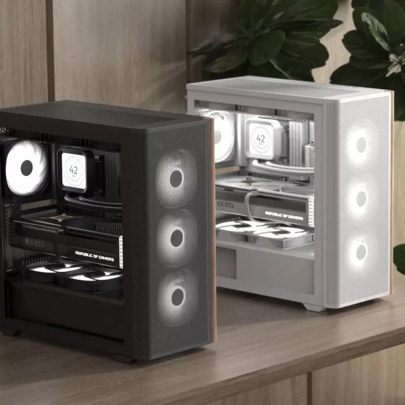 Aerocool D501A Midi Tower Must, Wood