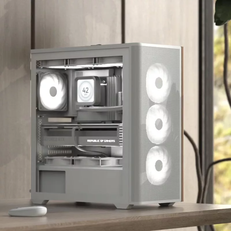 Aerocool D501A Midi Tower Must, Wood