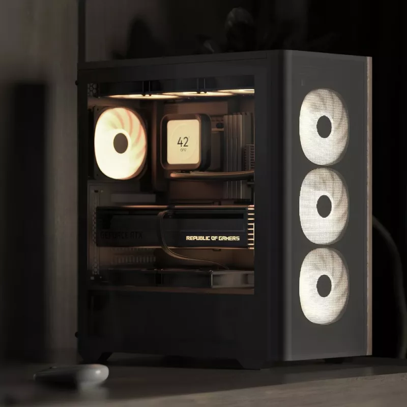 Aerocool D501A Midi Tower Must, Wood