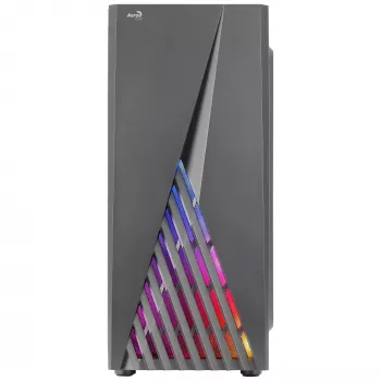 Aerocool DELTABKV1 ATX PC Case RGB Front Full Side Window 12cm Fan Must