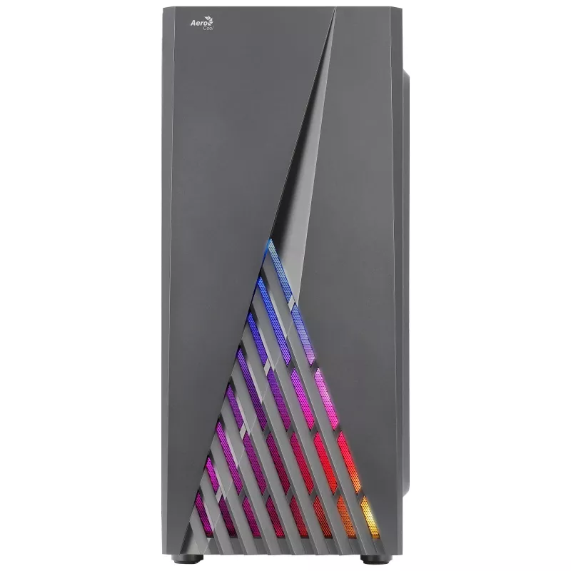 Aerocool DELTABKV1 ATX PC Case RGB Front Full Side Window 12cm Fan Must