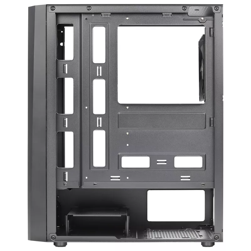 Aerocool DELTABKV1 ATX PC Case RGB Front Full Side Window 12cm Fan Must