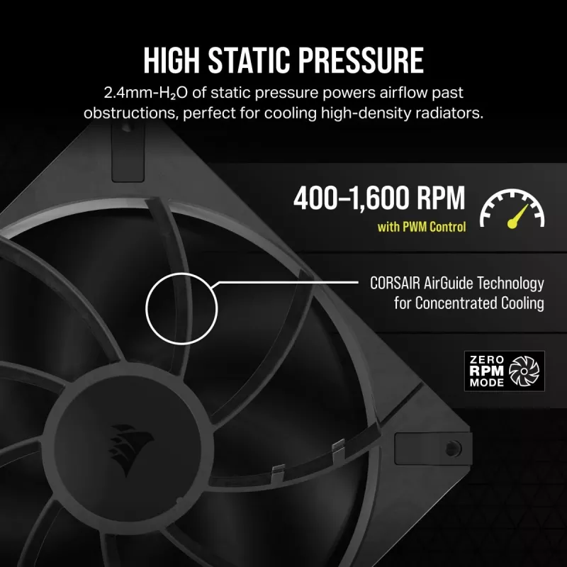 CORSAIR ventilaator - Rs seeria Rs140 Max 140 mm üksikpakend
