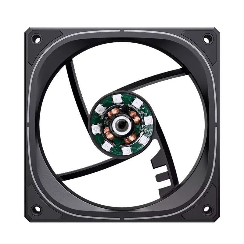 Jonsbo FR-505BR 12 cm ventilaator, must valge, 800–1800 RPM, 47,2 CFM