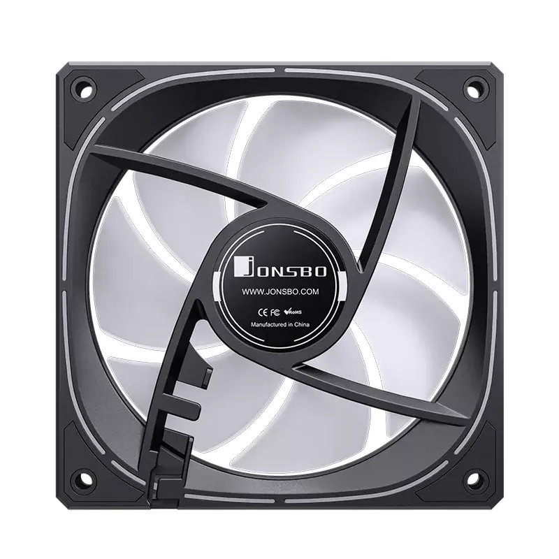 Jonsbo FR-505BR 12 cm ventilaator, must valge, 800–1800 RPM, 47,2 CFM