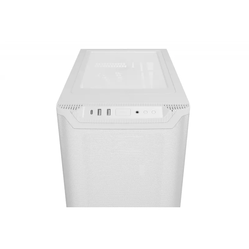 PC korpus be quiet! PURE BASE 501 Airflow Midi Tower valge — ATX, 3×140 mm ees, 1×140 mm taga, 5×2,5 tolli, 2×3,5 tolli, USB‑C, PWM tugi