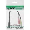 InLine Audio peakomplekti adapterkaabel, 2x 3,5 mm isane kuni 3,5 mm emane 4-kontaktiline, CTIA, 0,15 m