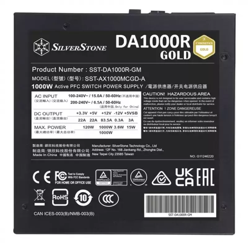 Toiteplokk Silverstone DA1000R Gold 1000 W