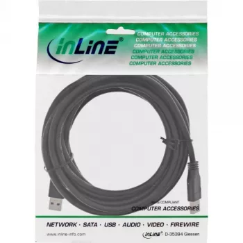 InLine USB 3.2 Gen.1 kaabel Type A-pistik / A-pistik, must, 5 m