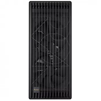 PC-korpus ASUS ProArt PA602 Midi Torn Must — ATX/EATX tugi, karastatud klaas, 2x200 mm esiventilaatorid, 360 mm ülemine radiaator, GPU kuni 450 mm