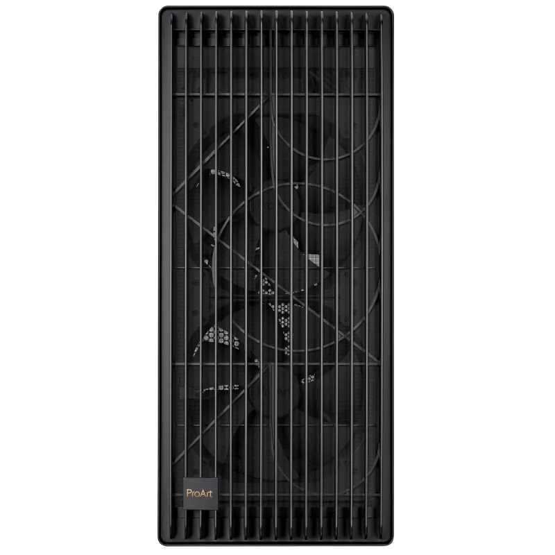 PC-korpus ASUS ProArt PA602 Midi Torn Must — ATX/EATX tugi, karastatud klaas, 2x200 mm esiventilaatorid, 360 mm ülemine radiaator, GPU kuni 450 mm