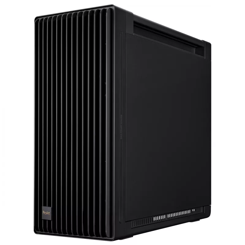 PC-korpus ASUS ProArt PA602 Midi Torn Must — ATX/EATX tugi, karastatud klaas, 2x200 mm esiventilaatorid, 360 mm ülemine radiaator, GPU kuni 450 mm
