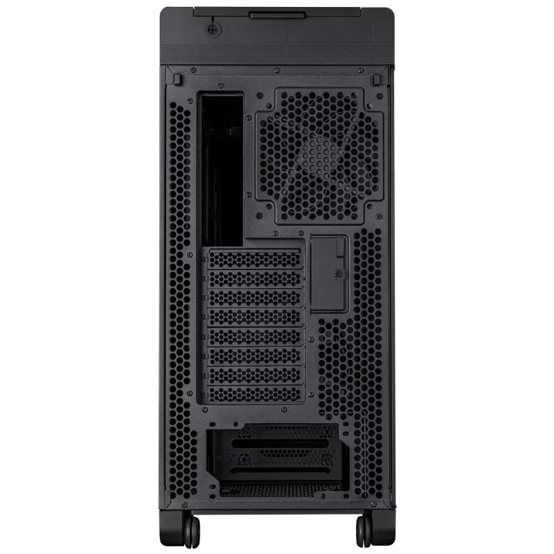 PC-korpus ASUS ProArt PA602 Midi Torn Must — ATX/EATX tugi, karastatud klaas, 2x200 mm esiventilaatorid, 360 mm ülemine radiaator, GPU kuni 450 mm