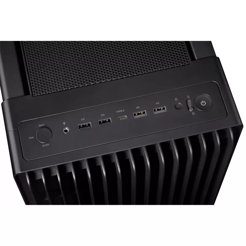 PC-korpus ASUS ProArt PA602 Midi Torn Must — ATX/EATX tugi, karastatud klaas, 2x200 mm esiventilaatorid, 360 mm ülemine radiaator, GPU kuni 450 mm