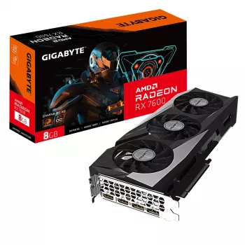 GIGABYTE GAMING Radeon RX 7600 8 GB GDDR6, PCIe 4.0, 128-bit, WINDFORCE 3X graafikakaart
