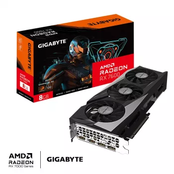 GIGABYTE GAMING Radeon RX 7600 8 GB GDDR6, PCIe 4.0, 128-bit, WINDFORCE 3X graafikakaart