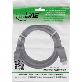 InLine DisplayPort HDMI muundurkaabel, 4K/60Hz, must, 3m