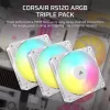 Fan Corsair RS120 ARGB 12 cm Valge 420-2100 RPM 3 pcs