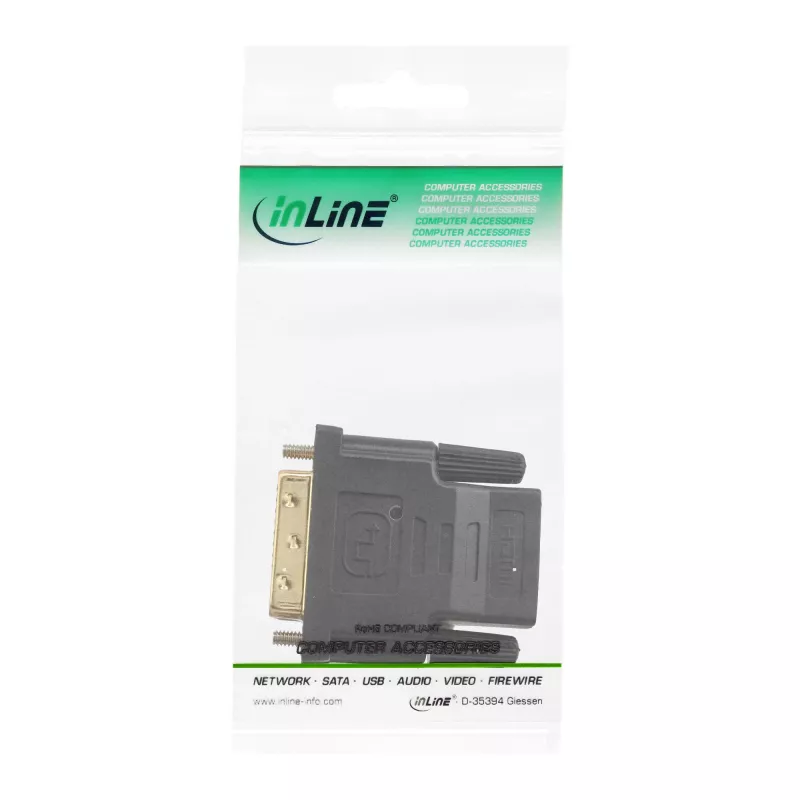 InLine HDMI-DVI-adapter emane/isane kullatud, 4K2K
