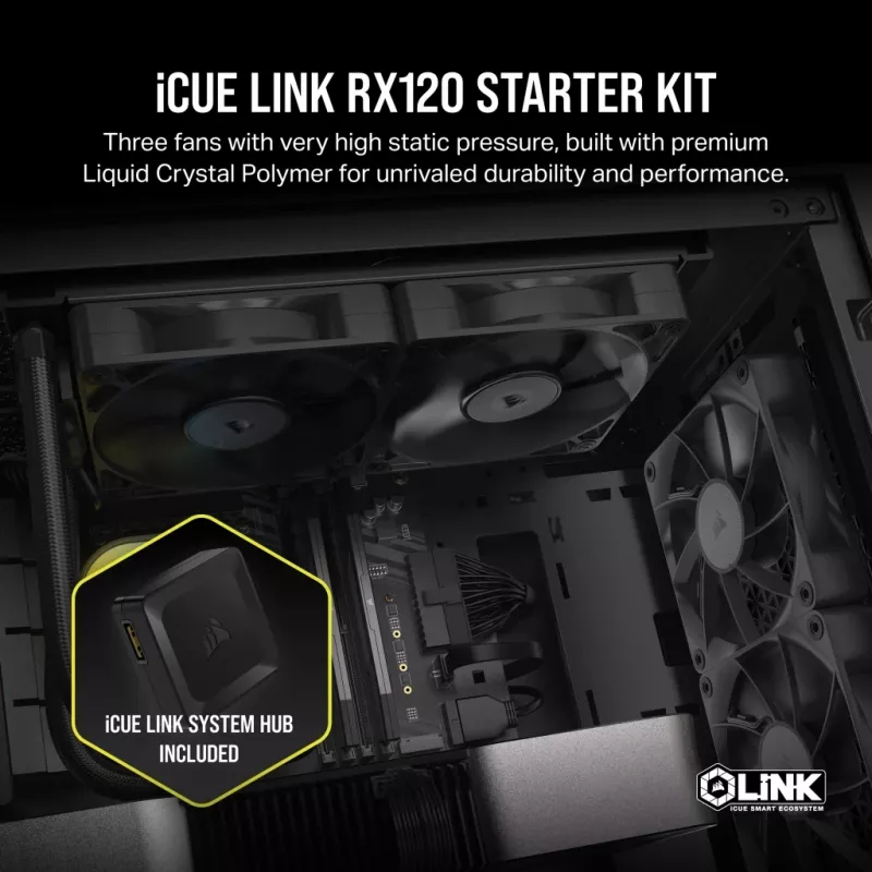 CORSAIR Rx Series Icue Link Rx120 120mm ventilaatorikolmik