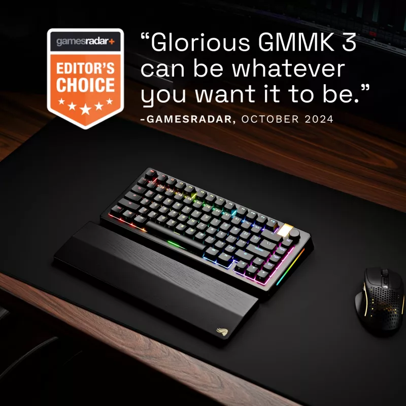 Mehaaniline mängurklaviatuur GLORIOUS GMMK 3 PRO HE 75% traadita RF + Bluetooth, RGB, US QWERTY, must
