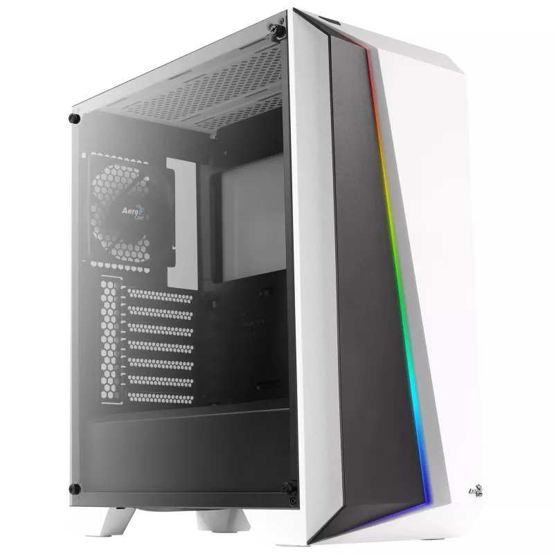 Arvutikorpus Aerocool Cylon Pro karastatud klaasiga miditorn valge