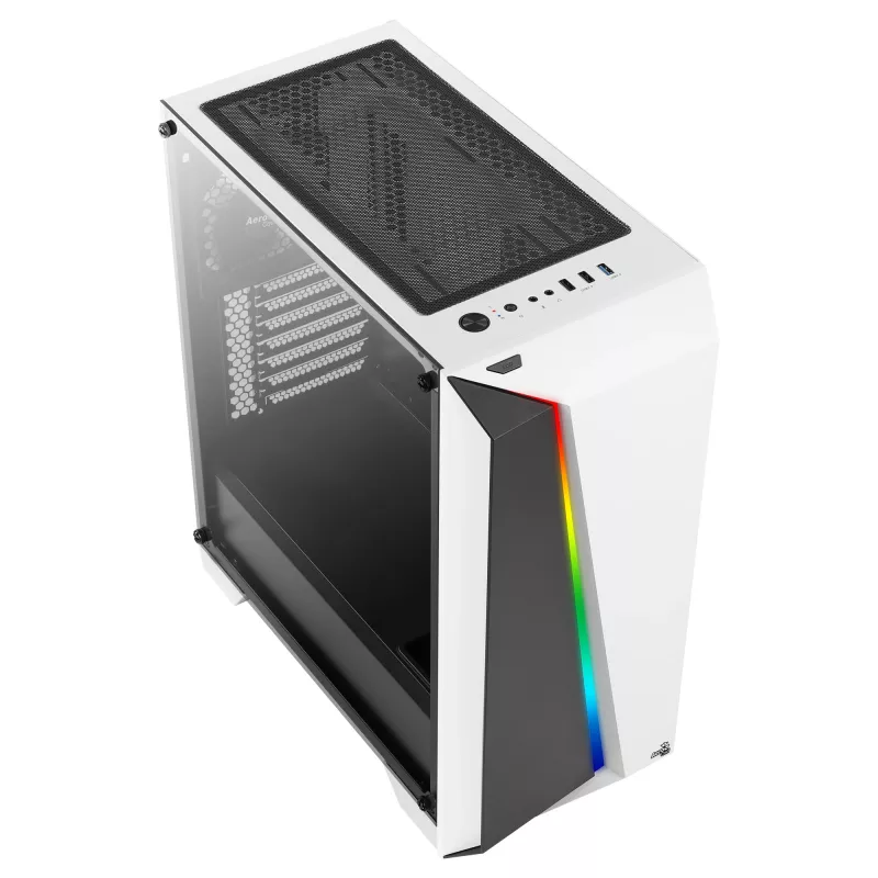 Arvutikorpus Aerocool Cylon Pro karastatud klaasiga miditorn valge