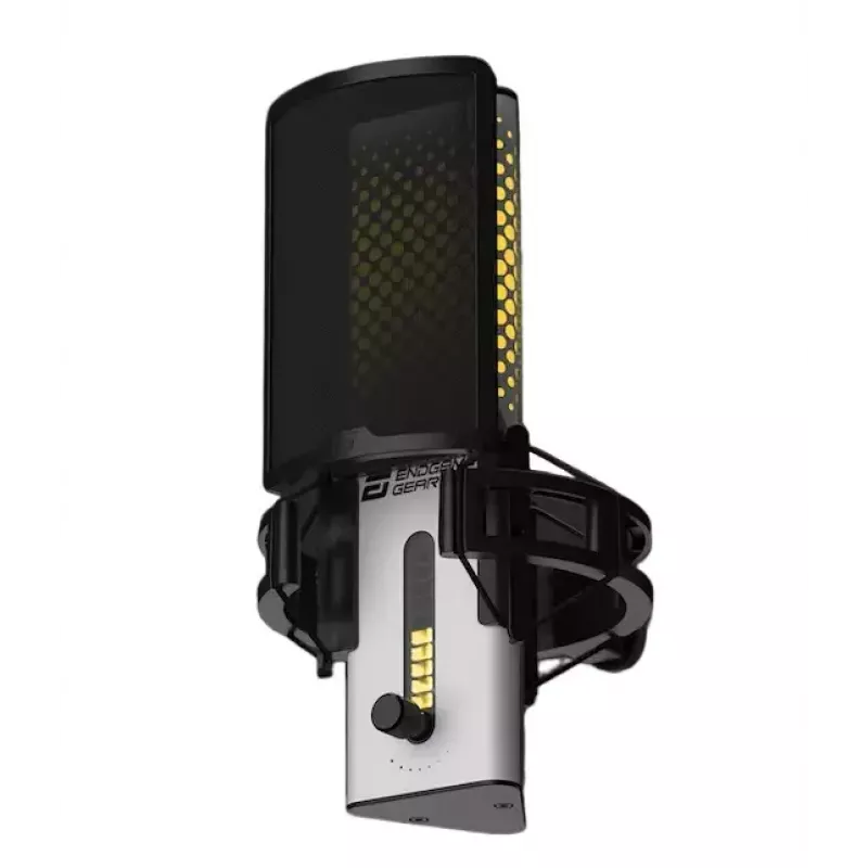Arvuti mikrofon Endgame Gear XSTRM — juhtmega USB, tundlikkus -36 dB, 20–20000 Hz, puutetundlikud juhtnupud, 2 m kaabel, must/valge