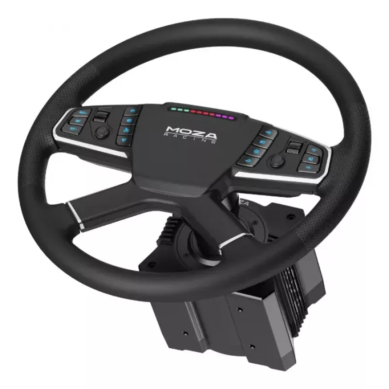 Moza Racing TSW rool, Rool, PC, Juhtmega ja juhtmevaba, Must, Alumiinium, Kunstnahk, Polümeer, Kaabel